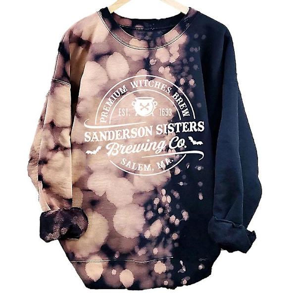 Kvinder Tie Dye Sweatshirt Casual Langærmede Toppe Print Trøje Casual Skjorte 2