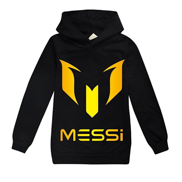 Messi Hettegenser Fotball Superstar Jenter Klær Barn Mote Gutter Messi Hettegenser Svart Black Black 150 cm