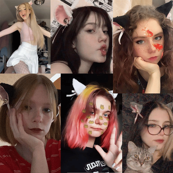 Make Up Fluffy Plys Anime Kvinder Bell Cosplay Bow Hår V Blue