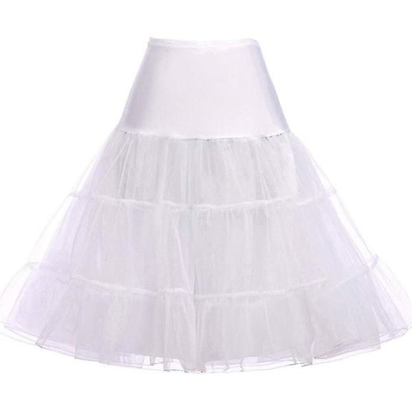 50-talls Cosplay Rockabilly Underskjørt Dame Underskjørt Tutu White XL