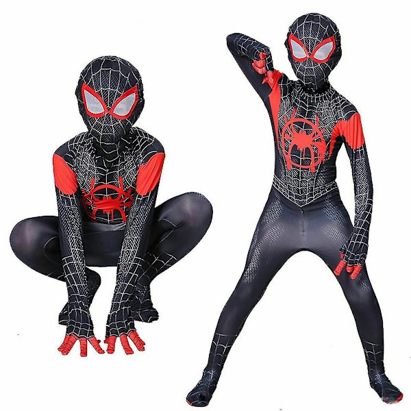 Super Hero Spiderman Cosplay Børnekostume Fancy Dress Jumpsuit Julegaver. V black