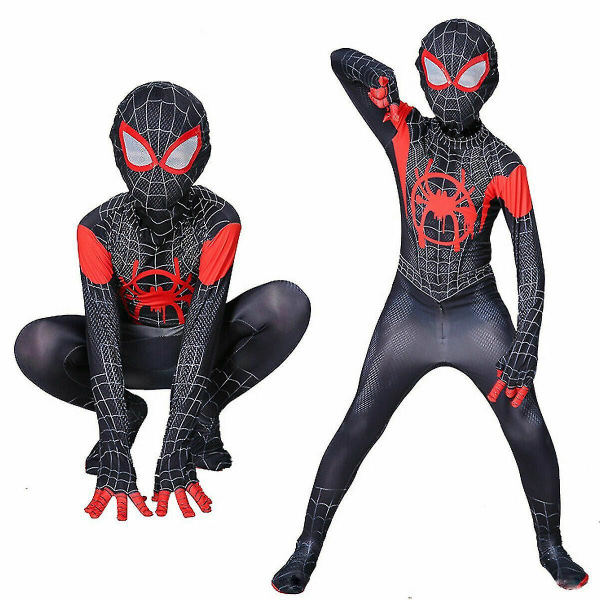 Super Hero Spiderman Cosplay Kids Fancy Dress Jumpsuit Xmas Gifts. V black