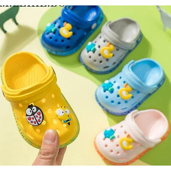 Barnetofflor for gutter og jenter Tegneseriesko Sommer Småbarns Flip Flops Baby Innetøfler Strand Svømmetøfler for barn - yellow 15(912m)