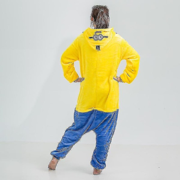 Minions Onesie Unisex Vuxen Kostym Djur Pyjamas Kigurumi Jumpsuit Sovkläder Ozpzx XL