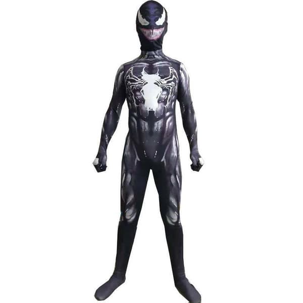 Barn Gutter Venom Superhelt Playsuit Jumpsuit Cosplay Kostymer 110cm