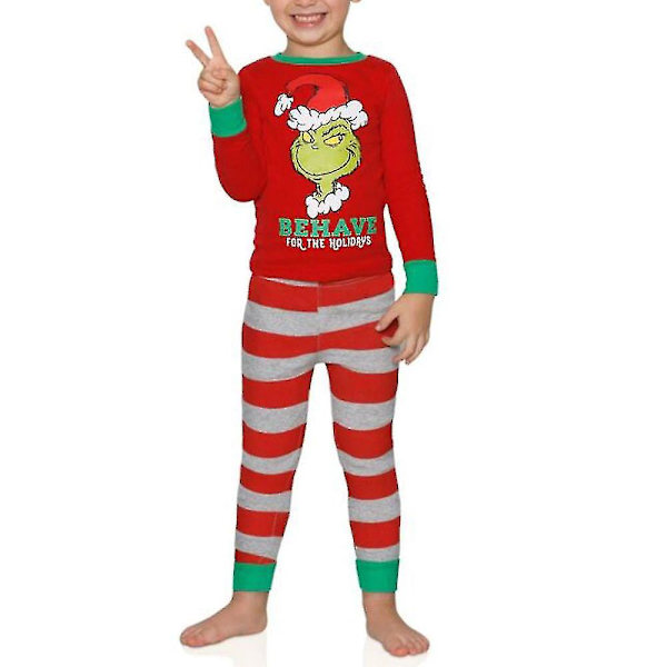 Joulu Perhe Matching Aikuiset Lapset The Grinch Pyjamasetti Yövaatteet Boy 5-6 Years