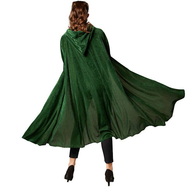 tectake Fløjlskappe med hætte - 116 cm green