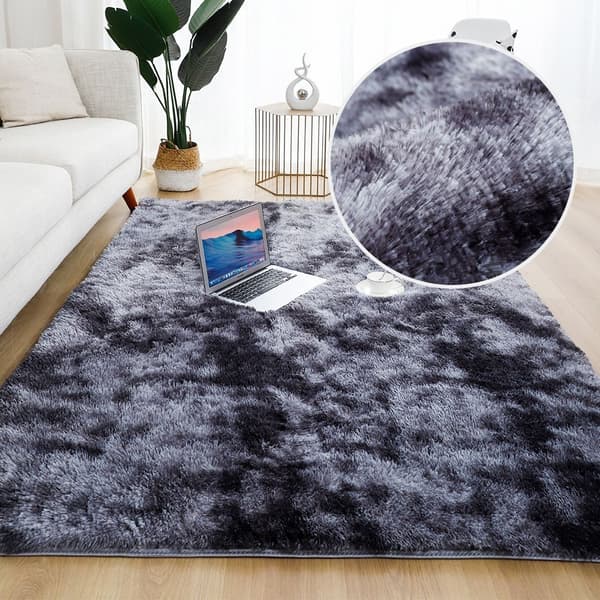 Fluffy tæpper Tæppe GRÅ 120X160CM grå grey 120X160cm-120X160cm