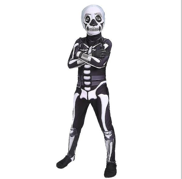 Pojkar Halloween Skeleton Cosplay kostym V 120CM