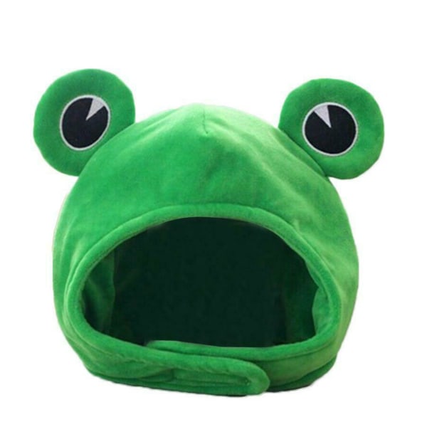 Tecknad Rolig Bedårande Plysch-groda Hatt Cosplay Kostym Klänning W