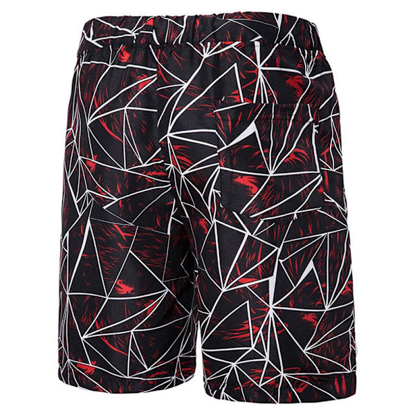 Menn sommer tidevanns casual sport fempunktsbukser mote strandbukse W Wine red 4XL