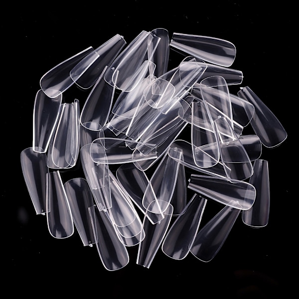 500 stk. Ballerina-formede negletipper - Clear - Akryl negletipper W