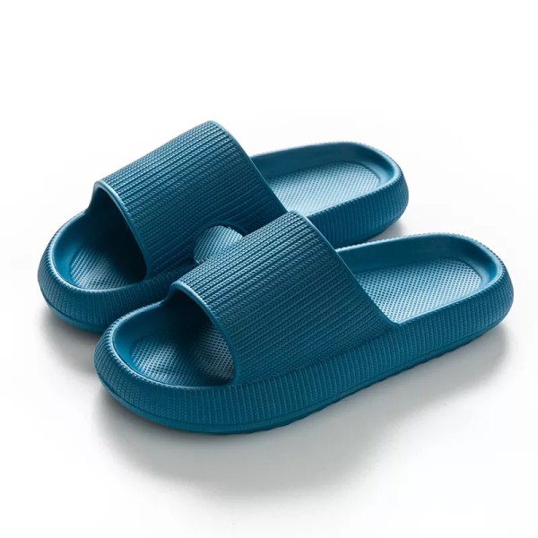 Kvinner Tykke Plattform Sky Tøfler - blue 44-45(280mm)
