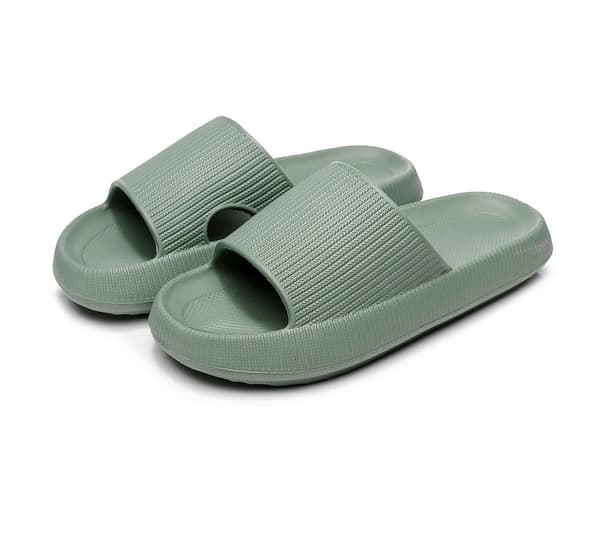 Kvinner Tykke Plattform Cloud Tøfler - Green 36-37(240mm)
