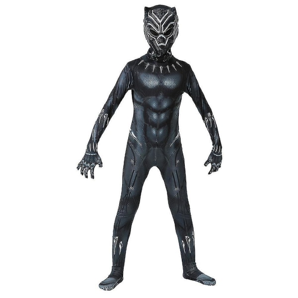 Barn Pojkar Black Panther Cosplay kostym 140 V 120