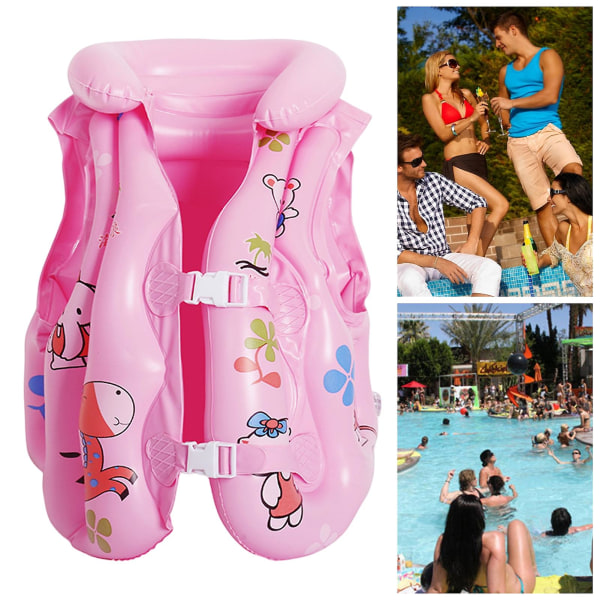 Kaesichild Flytväst Förtjockad Mjuk Ingen luftläcka Säkerhet Snap Barn Bebisar Simning Drifting Båtliv Uppblåsbar simväst Beach Supply C