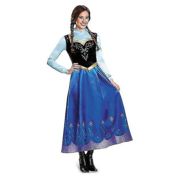 Voksen Prinsesse Anna Cosplay Kostume Frozen Jul Cos Fancy Dres_v V S