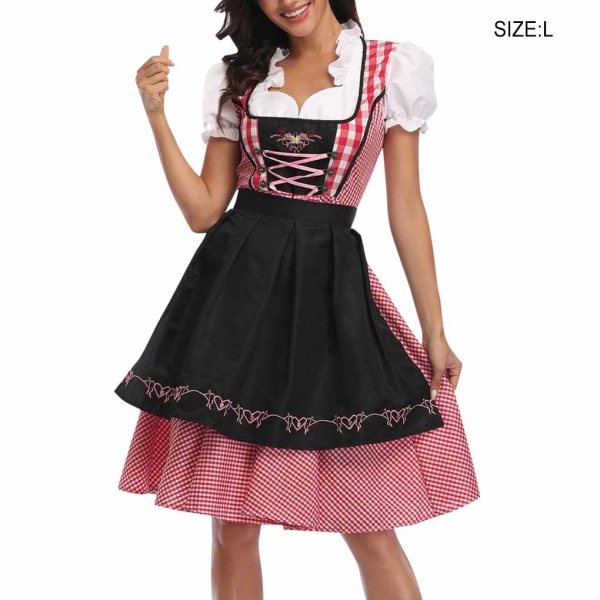 Oktoberfest Klänning Dam Förkläde Servitris Klänningar Bekväma Black L