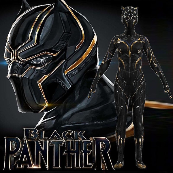 Black Panther 2 Kvinnelig Jumpsuit Halloween Kostyme, Cosplay 160cm