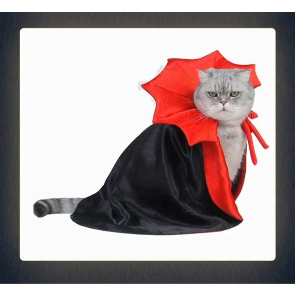 Pet Halloween kostym Söt Cosplay Cape Vampire Cat Dog Cape W black+red One size