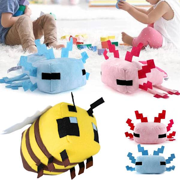 Minecraft plyschdocka Sällsynt Axolotl plyschfylld leksak Kid-present blue