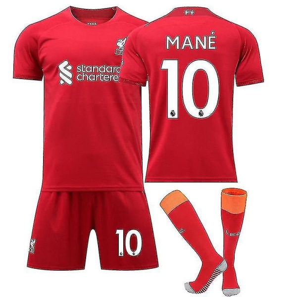 22/23 Liverpool Hem Salah Mane Barn Pojkar Vuxen Fotbollströja Träningsdräkter MANE NO.10 Kids 16