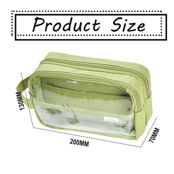 Case Transparent Stor förvaring Penna Pennfodral Penna Grass green