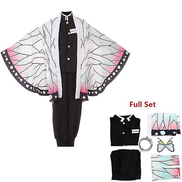 2023-demon Slayer veli ja sisko Kamado Nezuko Cosplay-asu asu Kimono Anime-asu Peruukki V Shinobu Costume 110cm(child size)