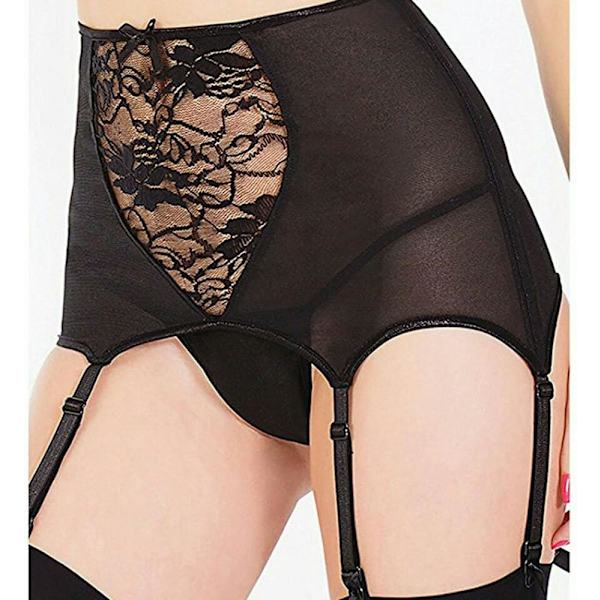 Hängselbälte, underkläder för kvinnor Sex(XXL, svart) 2XL