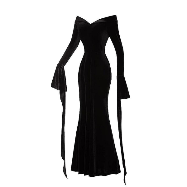 Morticia Kostume Kjole Til Kvinder Halloween Kostumer Cosplay V 2XL