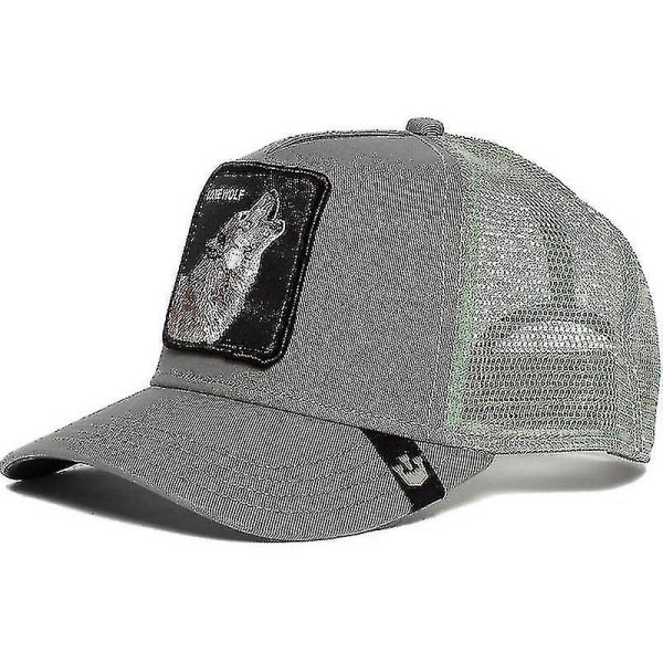 Vuxen Black Panther Mesh Cap Sommar Baseball Cap Trucker Cap V Wolf - grey