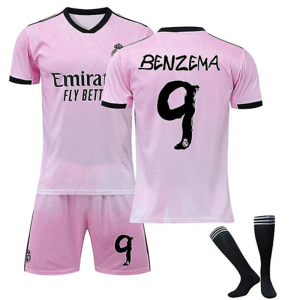 Benzema hjemmebanetrøje, udebanetrøje Benzema 9 W 2223 Pink M