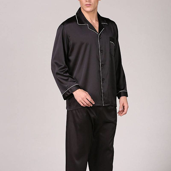 Pyjamas Nattøy for menn Gutt Langærmet nattøy Loungewear Black XL