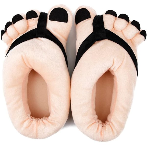 Vinter Varma Tofflor Big Toe Plysch Tofflor Anti Slip Roliga Inomhusskor För Män Kvinnor V Black