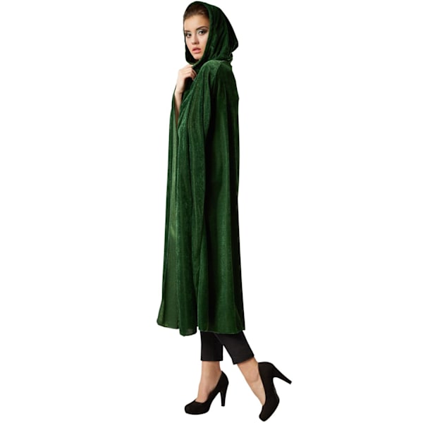 tectake Fløjlskappe med hætte - 116 cm green