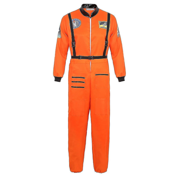 Astronaut kostume rumdragt til voksne Cosplay kostumer Lynlås Halloween kostume par flyve jumpsuit Plus størrelse Uniform Orange For Men XXXL