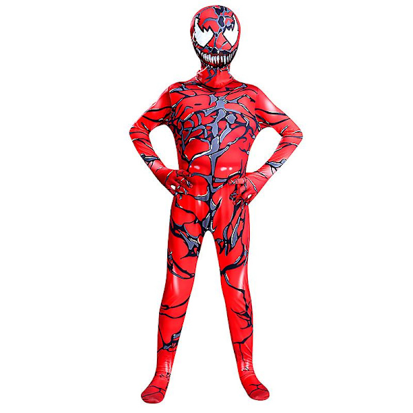 Venom Carnage Spiderman Cosplay-asu Lapsille Aikuisille Zentai Bodysuit W Red 100 Kids (90-100cm)