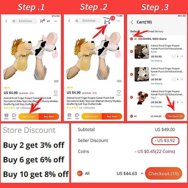 Dyr Hånd Finger Historie Dukke Kawaii Plysdukke Pædagogisk Baby Løve Elefant Kanin Abe Giraf Bløde Legetøj Udstoppet Dukke V Giraffe 1