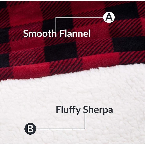 Pehmeä hupparipeitto Oversized huppari V Red and black check