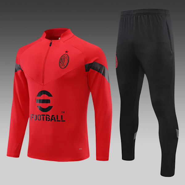 22-23 ny sæson AC Milan voksen/barn langærmet jerseytrøje rød V. red 14#