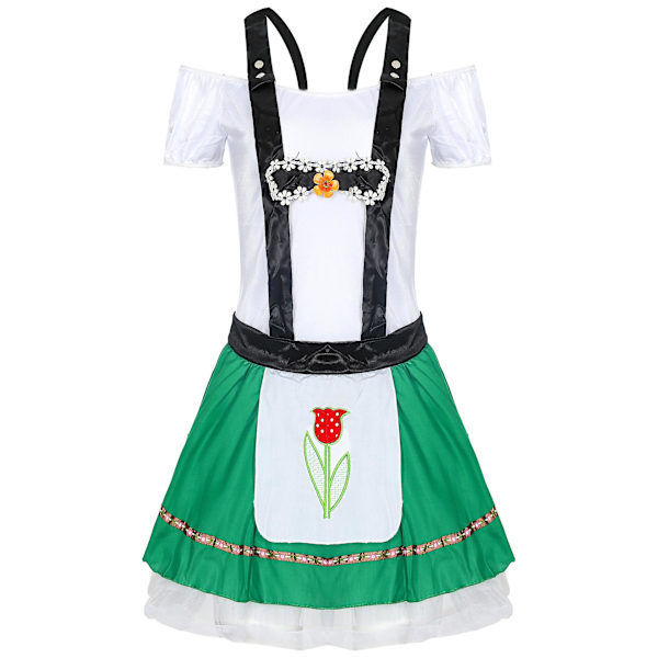 Tysk kvinde Oktoberfest stropløs kjole kostume Cosplay uniformer sceneoptræden kostume ølkostume V