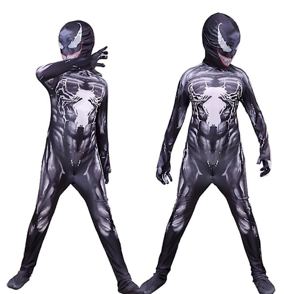 Venom Carnage Spiderman Cosplay Kostym Barn Vuxen Zentai Bodysuit W Black 140 Kids (130-140cm)