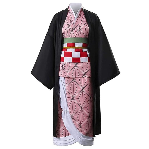 Anime Demon Slayer Kimetsu No Yaiba Cosplay Kostymer Kimono Kamado Nezuko Vuxen Barn Halloween kostym Peruk kostym 150