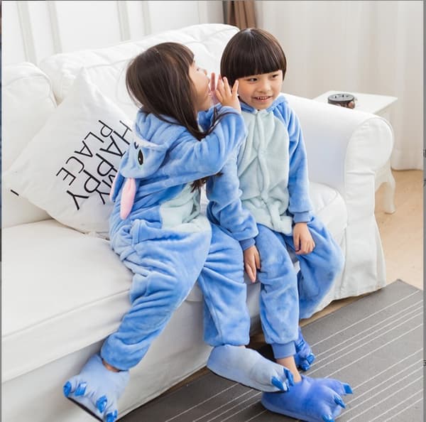 Stitch pyjamas blÃ¥ rosa jumpsuit fÃ¶rÃ¤lder-barn Stitch pyjamas Blue Stitch M