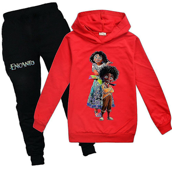 Børns Encanto Mirabel Antonio Print Casual Træningsoverallssæt Red 9-10 Years 150