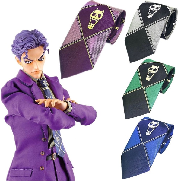 nime Jojos bisarra äventyr Kira Yoshikage Cosplay Tie Killer Queen Skull Neck Heavens Door Cosplay kostym rekvisita V A