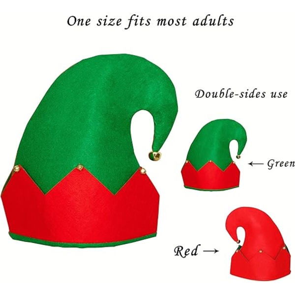 Elf Hat Skor Överdrag Strumpor Filt Set Vuxna Juldräkt