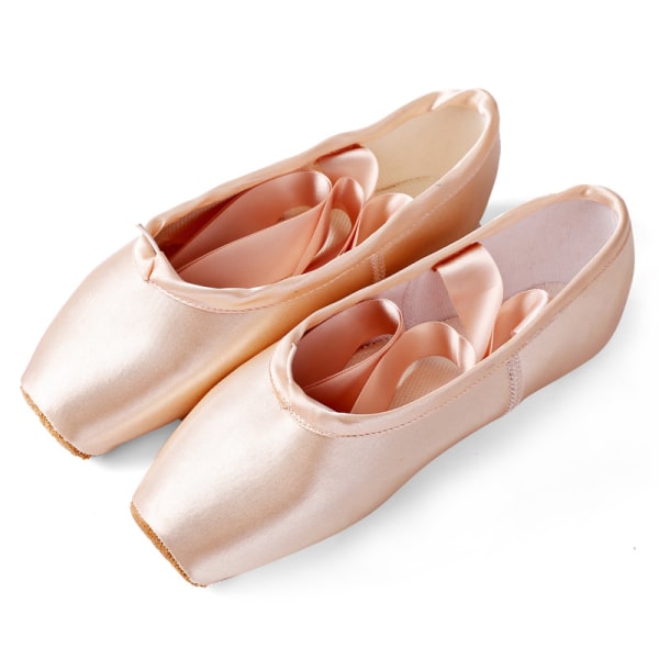 Balettskor för kvinnor för flickor Lättviktsdansskor i enfärgade V Satin Pink 42