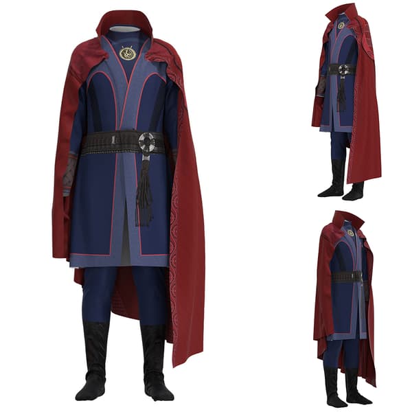 Dr.Strange Stephen Cos Kostym Bodysuit Jumpsuit Cape Halloween 150
