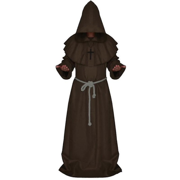 Miesten Munkki Hupullinen Kaapu Kappa Munkki Keskiaikainen Pappi Cosplay-asu V Coffee S